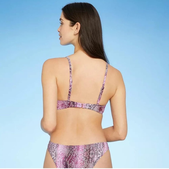 Shade Shore Underwire Pink Snake Swimsuit Bikini Top Womens M L 36D 36 D - Picture 4 of 17